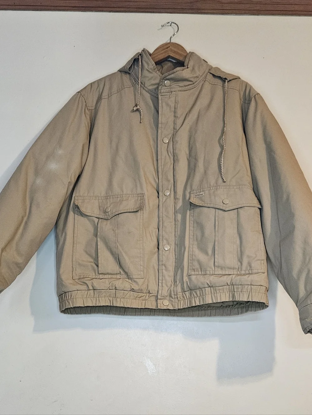 Vintage Christian Dior Monsieur Sport Utility Jacket Khaki Beige Size 42R